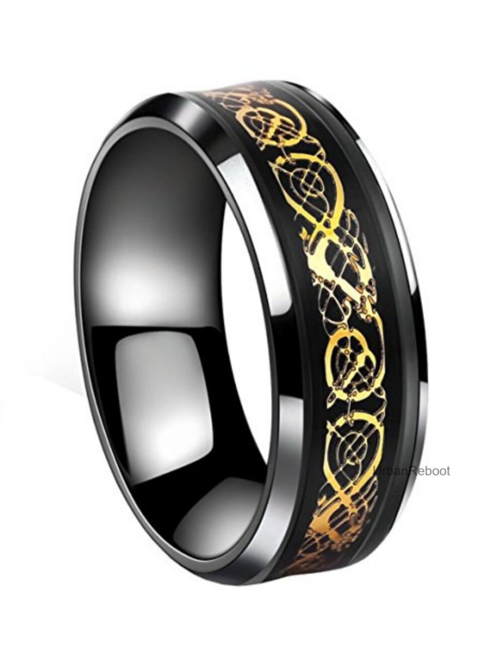 Celtic Dragon Stainless Steel Wedding Band Ring 8mm